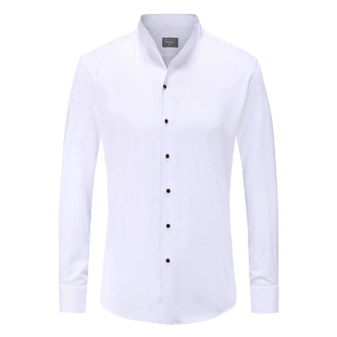 [立领免烫微弹]baaler法式长袖男衬衫修身婚宴主持司仪商务精英款
