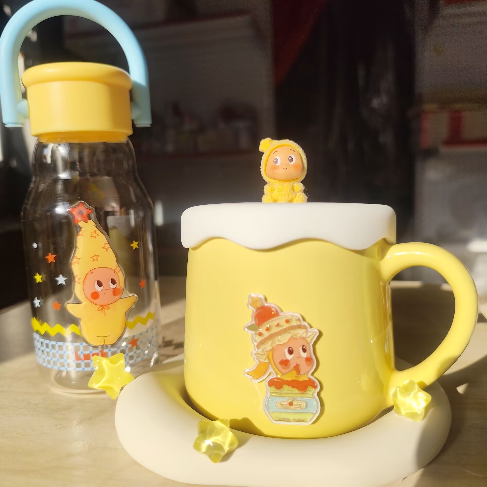 星星可爱陶瓷马克杯牛奶咖啡早餐耐高温玻璃随手水杯大人儿童小孩