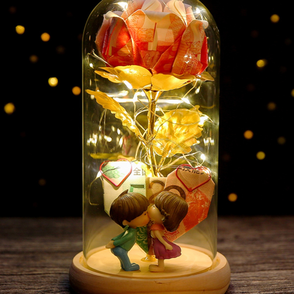 有钱花玻璃罩套装材料手工diy送