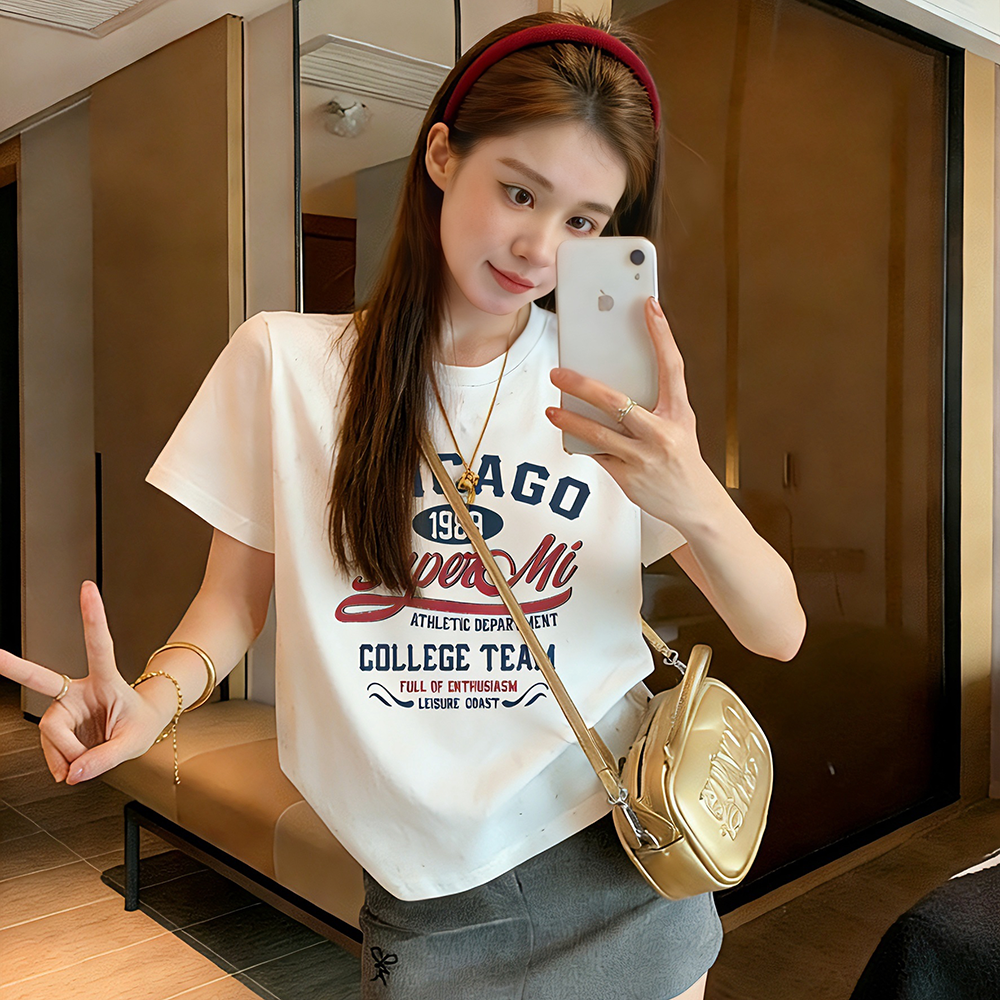 纯棉T恤白色短袖女2026年新款夏季半袖时尚女装设计感宽松上衣韩