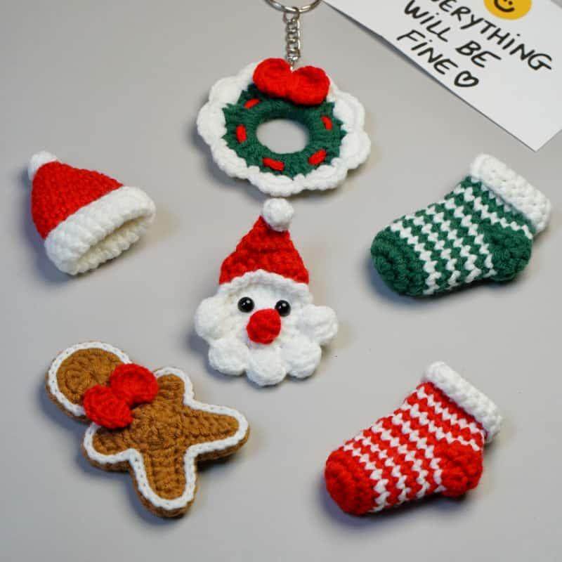 DIY圣诞小物毛线材料包可爱
