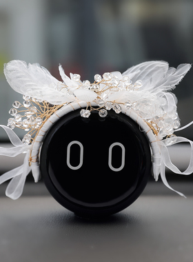 蔚来糯米原创手工白色簪花nomi机器人帽子装饰礼物ES6 ES8 ET5等