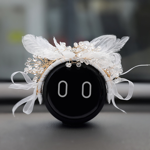 ET5等 ES8 蔚来糯米原创手工白色簪花nomi机器人帽子装 饰礼物ES6