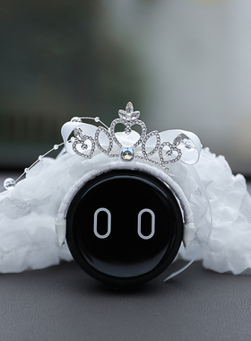 白色头纱汽车帽子蔚来可爱摆件/es8装饰创意配饰et5蝴蝶结头饰