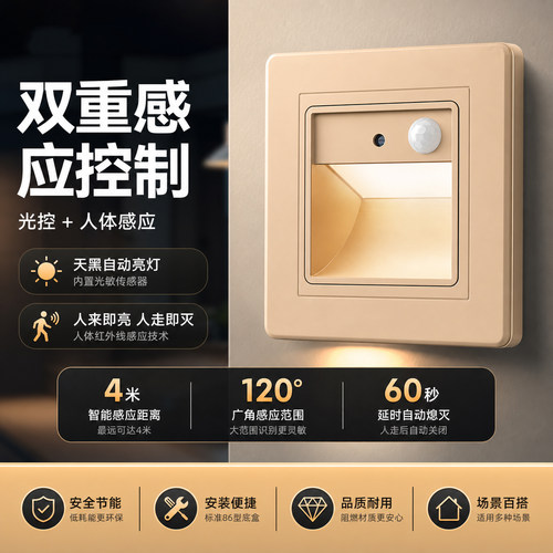 酒店过道玄关人体感应地脚灯86型