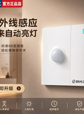 86型暗装声光控面板二线楼道延时感应led节能灯家用物业声控开关