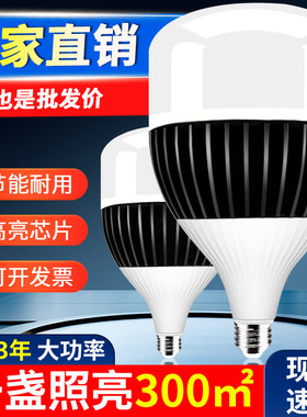 LED工厂灯车间照明大功率灯泡E27螺口家用超亮100W150w200W节能灯