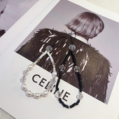 原创新款 串珠手机链小红书水晶珍珠迷你链手机壳挂件cdd相机挂链