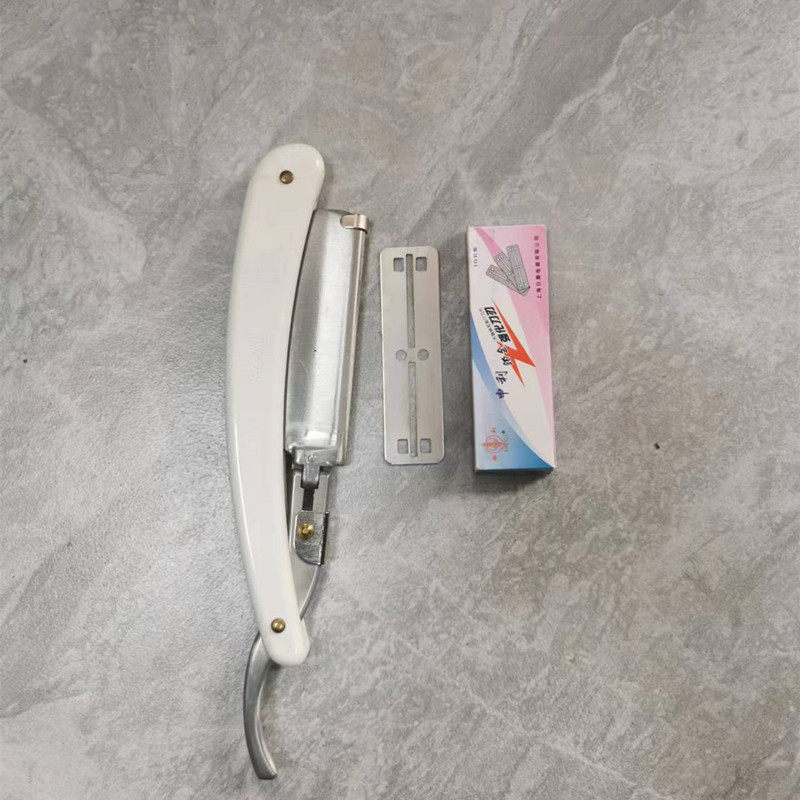 剃须刀架老式 申利不锈钢双面刮胡刀架子 +刀片 男士手动刮刀