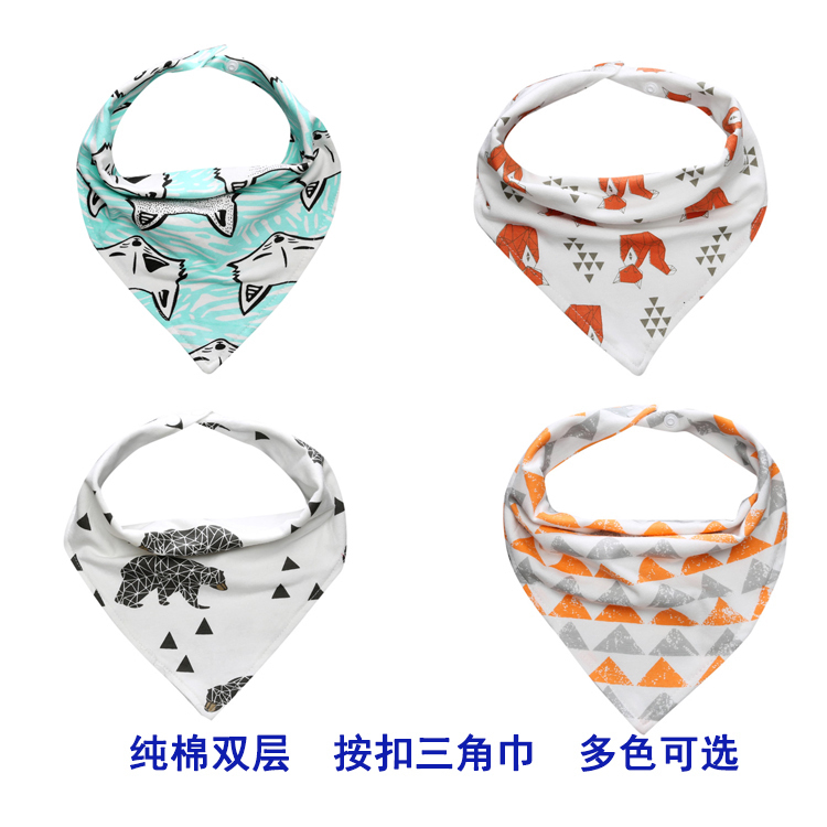 婴儿口水巾新生儿宝宝三角巾儿童春夏围嘴围兜棉按扣多色围巾,婴童用品,口水巾,淘宝优惠券,粉丝福利购,淘宝优惠卷