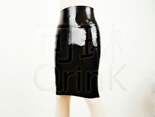 乳胶中裙 一体成型无缝性感塑身打底乳胶衣latex 乳胶短裙