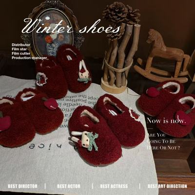 【全场颜值zui高】儿童毛毛鞋冬季新款女童加绒保暖棉鞋250608