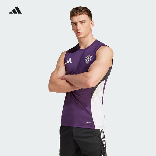 Adidas曼联球衣赛前无袖足球服