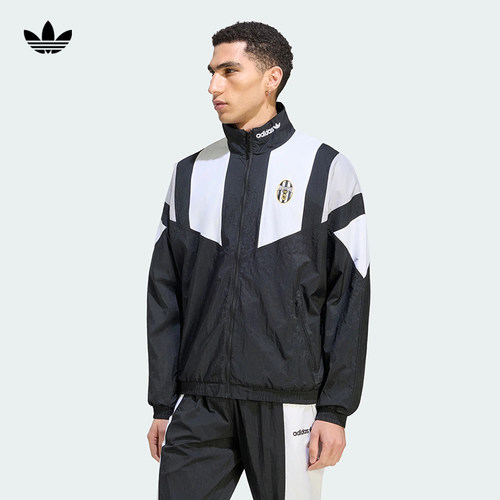 Adidas阿迪达斯三叶草尤文图斯联名外套夹克复古运动休闲KF9824