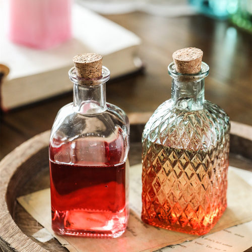 带盖200毫升家用分装食用油玻璃瓶自酿米酒红酒小口透明醋酸调料