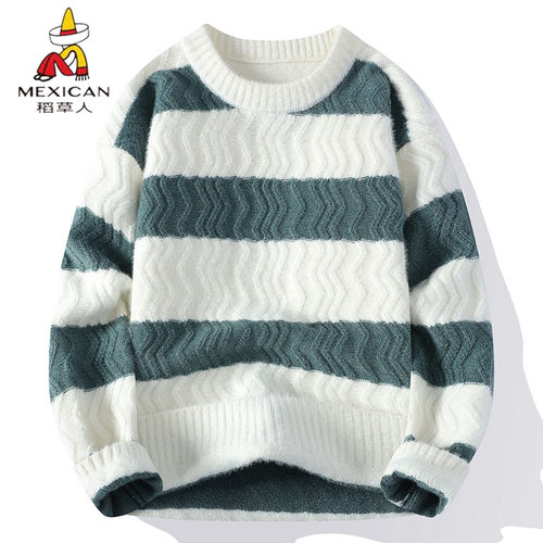 稻草人秋冬季新款加厚毛衣针织衫