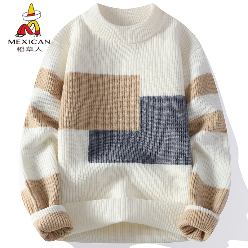 稻草人秋冬季新款加厚毛衣针织衫