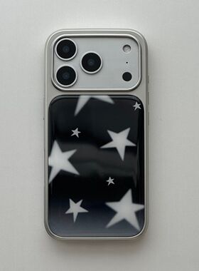ins个性黑色晕染星星电镀银磁吸适用苹果iPhone16promax手机壳1312pro小米1415Pro华为mate60p70三星S23防摔