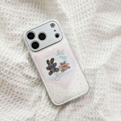 ins复古星星熊兔皮质适用于苹果小米iPhone17promax全包手机壳1613pro小米1415Pro华为mate60p70荣耀vivo防摔