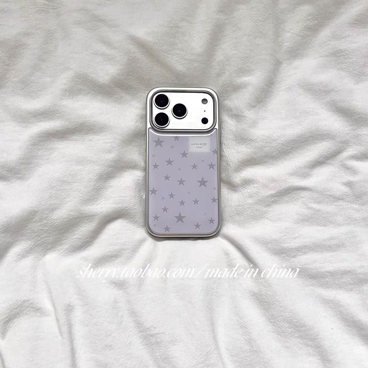 ins风温柔紫色星星银边滴胶手机壳适用苹果iPhone17promax高级感保护套小众16plus亮面15pro14防摔简约13pro
