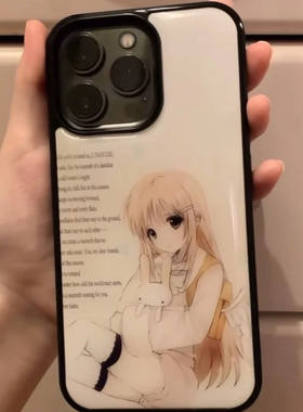 甜美少女动漫人物亚克力黑边适用于苹果iPhone16promax1312pro小米1415Pro华为mate60p70三星S23防摔手机壳