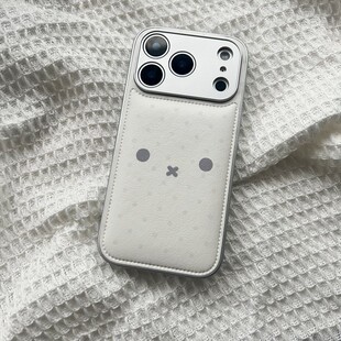 ins可爱表情米兔皮质适用于苹果小米iPhone17promax全包手机壳1613pro小米1415Pro华为mate60p70荣耀vivo防摔