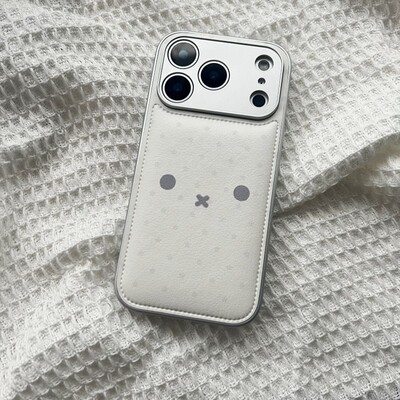 ins可爱表情米兔皮质适用于苹果小米iPhone17promax全包手机壳1613pro小米1415Pro华为mate60p70荣耀vivo防摔