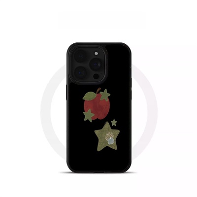 ins水果拼星星黑边软壳磁吸适用苹果小米iPhone17promax手机壳1613pro小米1415Pro华为mate60p70三星S23防摔