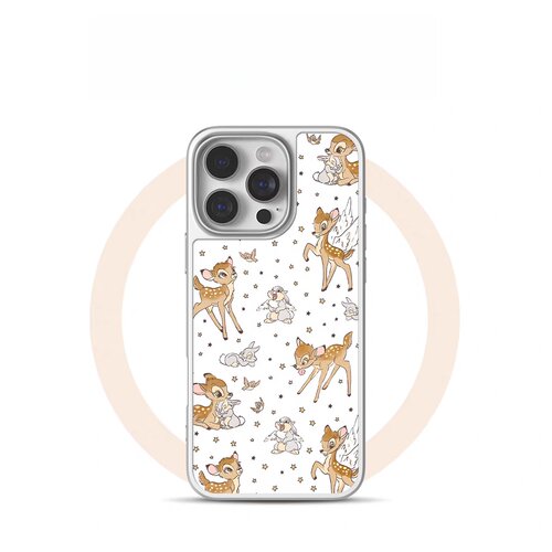 星森小鹿斑比亚克力银黑边磁吸适用苹果iPhone16promax手机壳1312pro小米1415Pro华为mate60p70三星S23防摔
