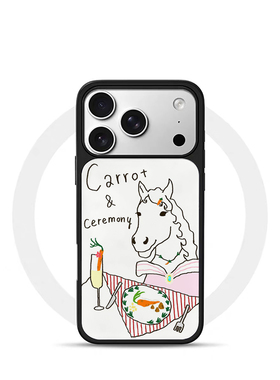 ins胡萝卜餐小马黑边电镀银磁吸适用苹果iPhone17promax手机壳1615pro小米1415Pro华为mate60p70三星S23防摔