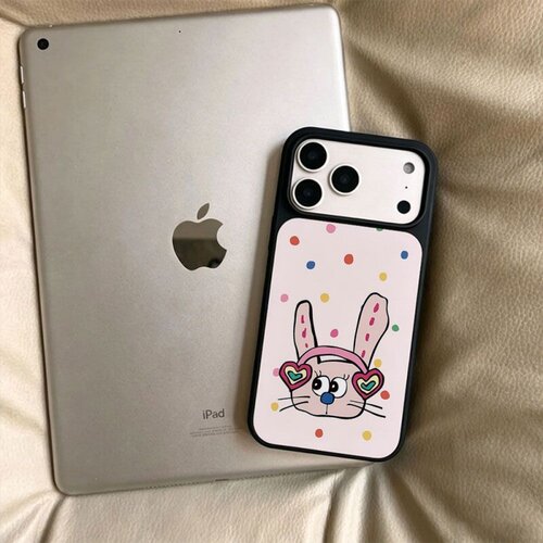 ins风可爱兔子黑边软壳磁吸适用苹果小米iPhone17promax手机壳1613pro小米1415Pro华为mate80p90三星S25防摔
