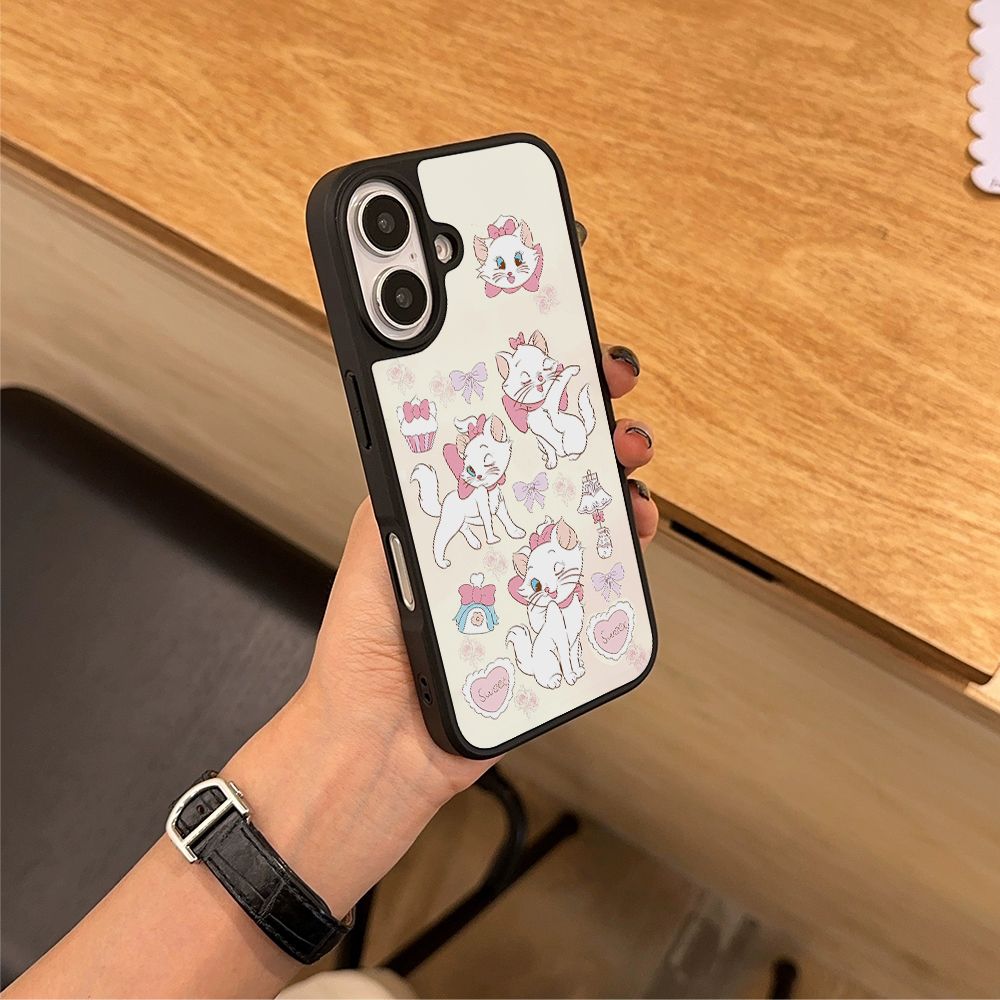 妖媚猫咪个性原创亚克力黑边磁吸适用苹果iPhone16promax手机壳1315pro小米14Pro华为mate60p70三星S23防摔