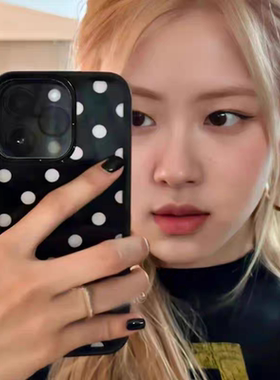 朴彩英同款波点亚克力黑边磁吸适用苹果iPhone16promax手机壳1312pro小米1415Pro华为mate60p70三星S23防摔