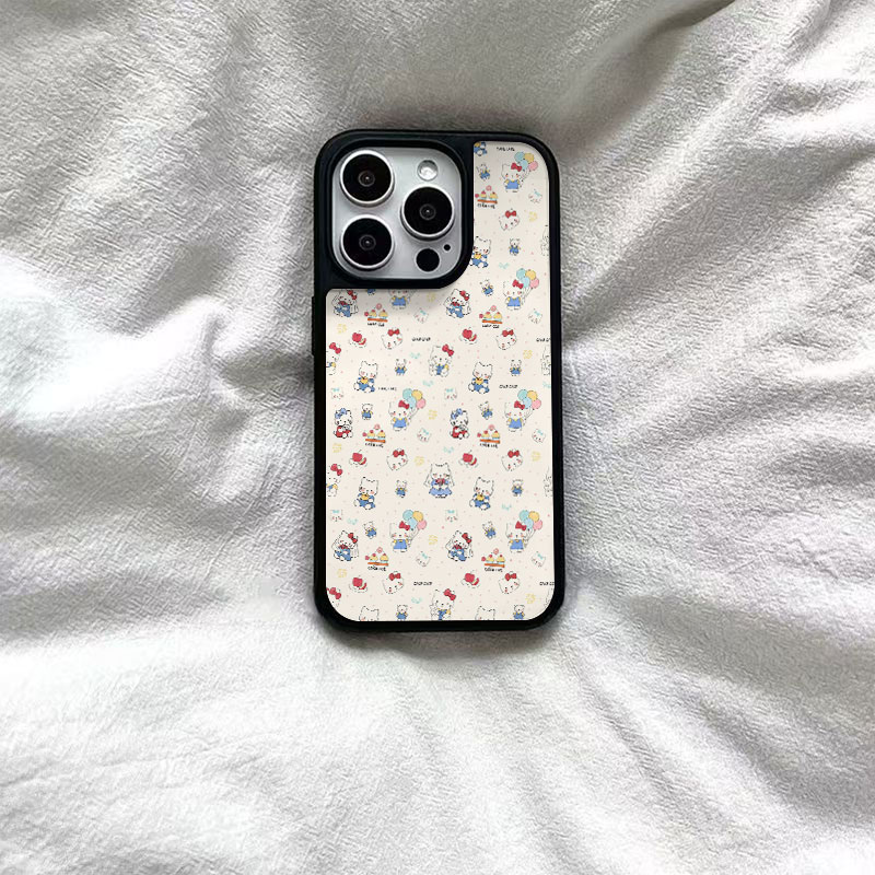 满屏可爱kt猫黑边软壳磁吸适用苹果小米iPhone17promax手机壳1613pro小米1415Pro华为mate60p70三星S23防摔