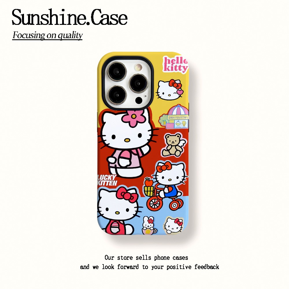 ins可爱kt猫适用于苹果16promax手机壳iPhone15华为小米14plus荣耀13pro12菲林壳二合一x防摔11oppovivo11
