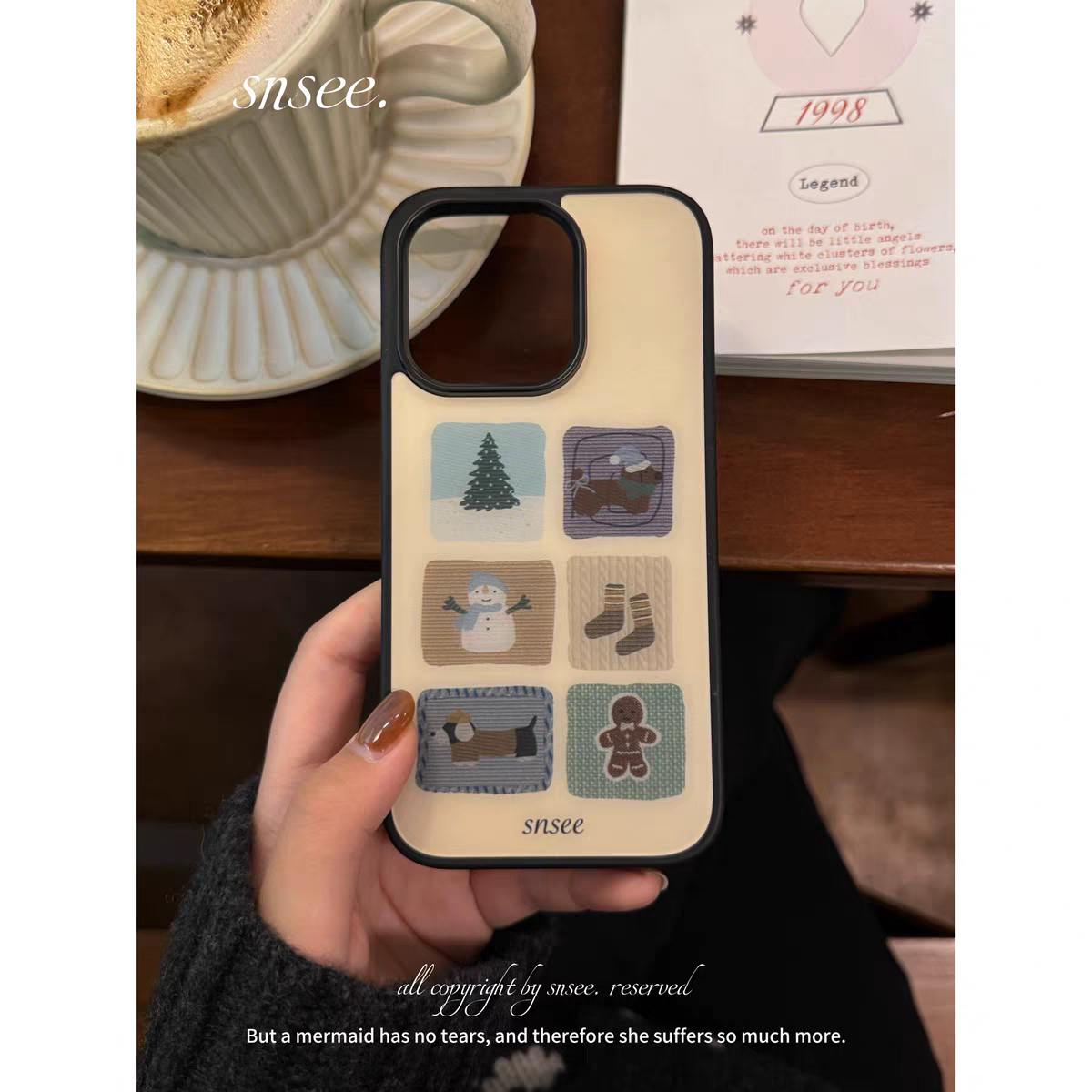 原创复古针织秋冬圣诞适用iphone16Promax黑边手机壳15pro新款苹果小米141312三星11硅胶16plus防摔14pro华为