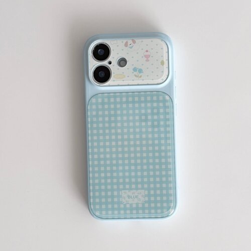ins风格子小花大视窗亚克力全包精孔手机壳适用苹果iPhone17promax高级感保护套小众16plus15pro14防摔13pro
