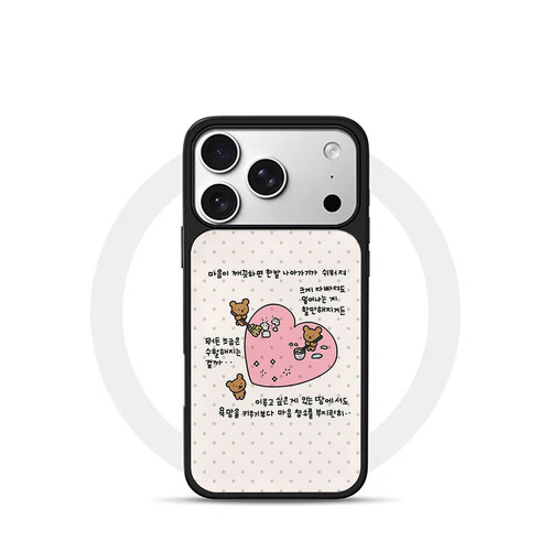 波点爱心小熊黑边软壳磁吸适用苹果小米iPhone17promax手机壳1613pro小米1415Pro华为mate60p70三星S23防摔