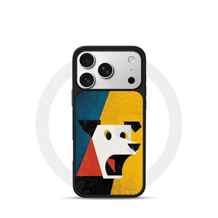 ins复古惊讶小狗黑边电镀银磁吸适用苹果iPhone17promax手机壳1615pro小米1415Pro华为mate60p70三星S23防摔