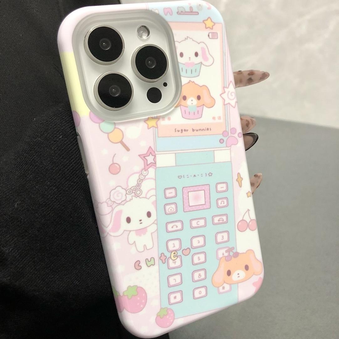 原创甜点兔子适用于iPhone16Promax13pro手机壳菲林13mini创意13小众15plus硬软壳11高级感14苹果14pro二合一