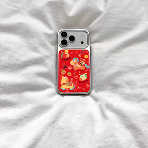 ins新年福气马年大吉电镀银磁吸适用苹果iPhone17promax手机壳1615pro小米1415Pro华为mate60p70三星S23防摔