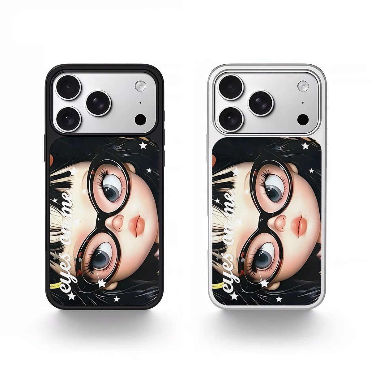 ins个性眼镜女孩黑边电镀银磁吸适用苹果iPhone17promax手机壳1615pro小米1415Pro华为mate60p70三星S23防摔