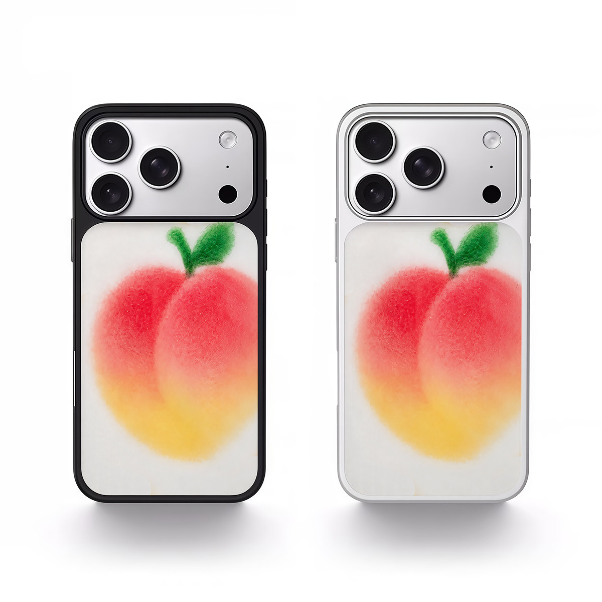 ins风复古水蜜桃黑边电镀银磁吸适用苹果iPhone17promax手机壳1615pro小米1415Pro华为mate60p70三星S23防摔