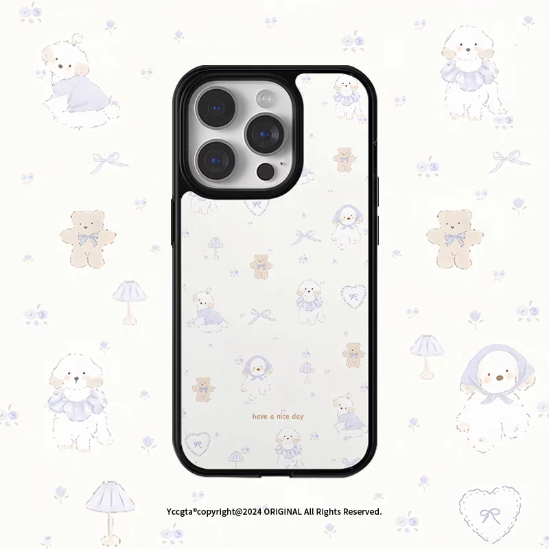 台灯小狗原创亚克力黑边磁吸适用苹果iPhone16promax手机壳1312pro小米1415Pro华为mate60p70三星S23防摔