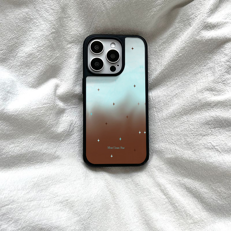 ins晕染彩色星星亚克力黑边磁吸适用苹果iPhone16promax手机壳1312pro小米1415Pro华为mate60p70三星S23防摔