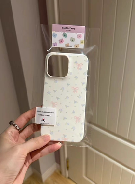 温柔蝴蝶结碎花适用于苹果15promax手机壳iphone13菲林11/12pro个性1312mini/xsmax新款plus保护套13promax女