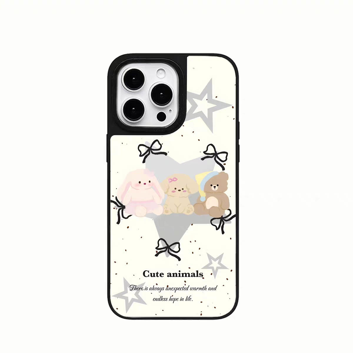 晚安小动物镜面适用于苹果16promax手机壳iphone16/15/14/13/12/11新品高级感全包防摔小众磁吸15plus玻璃壳