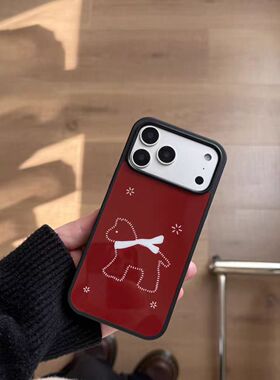 ins风新年小马红色黑边磁吸适用苹果小米iPhone17promax手机壳1613pro小米1415Pro华为mate60p70三星S23防摔
