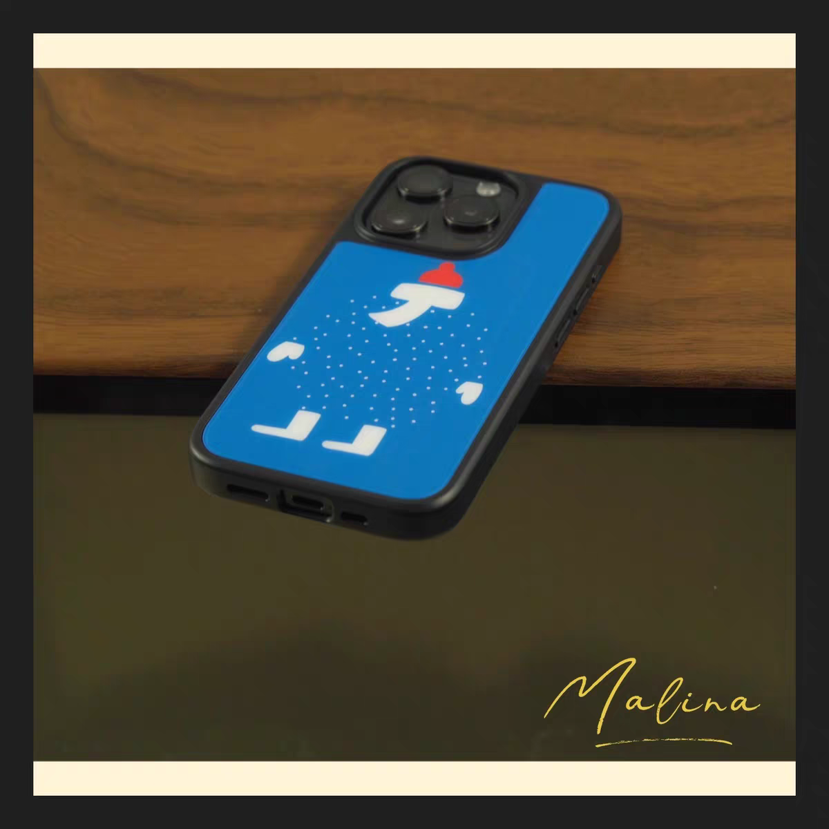 雪人插画个性亚克力黑边磁吸适用苹果iPhone16promax保护手机壳1315pro小米14Pro华为mate60p70防摔三星S234+