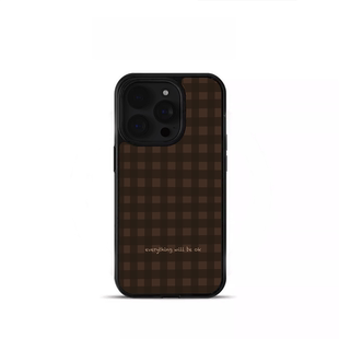 ins格子复古个性 亚克力黑边磁吸适用苹果iPhone16promax手机壳1312pro小米1415Pro华为mate60p70三星S23防摔